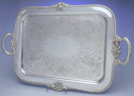 Georgian (Silverplate, Hollowware) Large Silverplate Waiter Tray