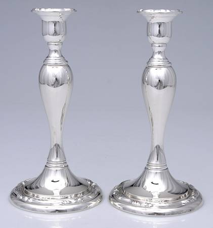 Georgian Scroll (Silverplate, Hollowware) Pair of 9" Candlesticks