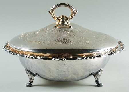 Georgian Scroll (Silverplate, Hollowware) Silverplate Round Covered Casserole