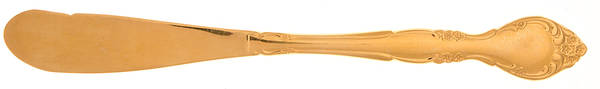 Golden Affection (Gold Electroplate) Flat Handle Butter Spreader