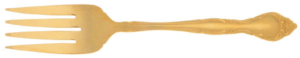 Golden Affection (Gold Electroplate) Medium Solid Cold Meat Serving Fork