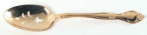 Golden Affection (Gold Electroplate) Pierced Tablespoon (Serving Spoon)