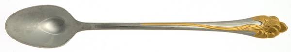 Golden Amaryllis (Stainless, Gold Accent) Iced Tea Spoon