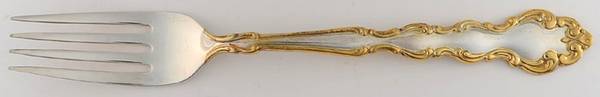 Gold Accent Modern Baroque (Silverplate) Fork