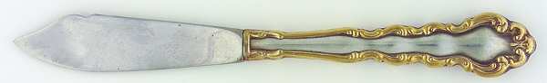 Gold Accent Modern Baroque (Silverplate) Hollow Handle Master Butter Knife