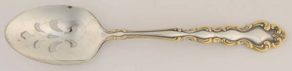Gold Accent Modern Baroque (Silverplate) Tablespoon (Serving Spoon)