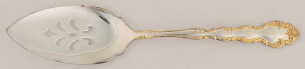 Gold Accent Modern Baroque (Silverplate) Solid Pierced Pie Server