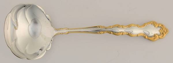 Gold Accent Modern Baroque (Silverplate) Solid Gravy Ladle