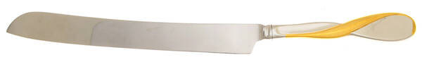 Golden Aquarius (Stainless, Gold Accent) Wedding Cake Knife with Stainless Blade HC