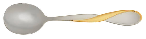 Golden Aquarius (Stainless, Gold Accent) Round Bowl Soup Spoon (Cream Soup) HC