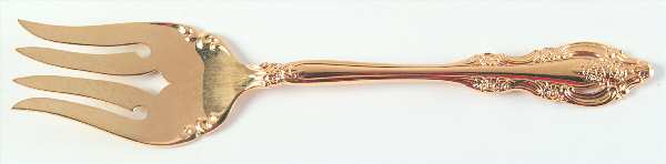 Golden Artistry (Gold Electroplate) Medium Solid Cold Meat Serving Fork