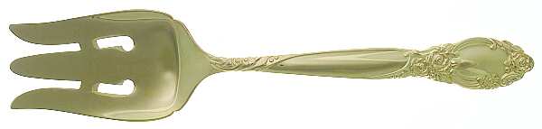 Golden Ballad-Country Lane (Gold Electroplate) Medium Solid Cold Meat Serving Fork