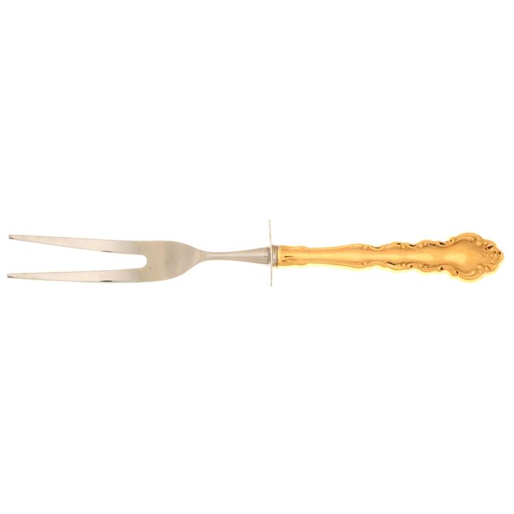 Gold Beethoven (Gold Electroplate) Carving Fork Small with Stainless Prongs HC