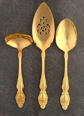 Golden Baroque Rose (Gold Electroplate) 3 Piece Completer Set