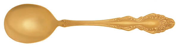 Golden Baroque Rose (Gold Electroplate) Round Bowl Soup Spoon (Cream Soup) HC