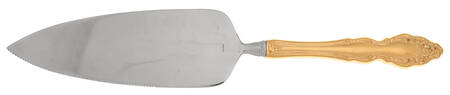 Golden Baroque Rose (Gold Electroplate) Pie Server with Serrated Stainless Blade HC