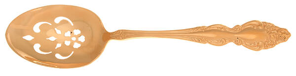 Golden Baroque Rose (Gold Electroplate) Pierced Tablespoon (Serving Spoon)