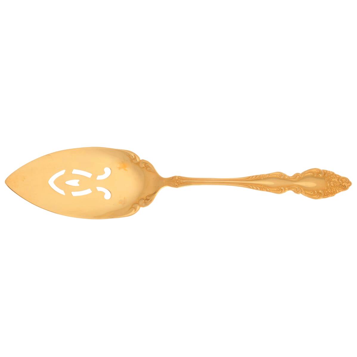 Golden Baroque Rose (Gold Electroplate) Server-Pie/Solid-Pierced