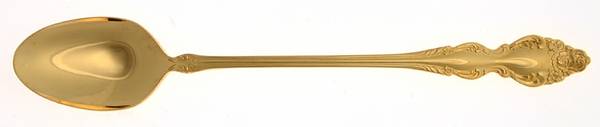 Golden Baroque Rose (Gold Electroplate) Iced Tea Spoon