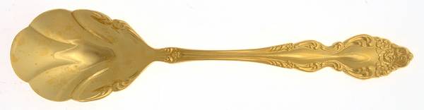 Golden Baroque Rose (Gold Electroplate) Sugar Shell Spoon
