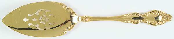 Golden Baroque Rose (Gold Electroplate) Solid Pierced Pie Server