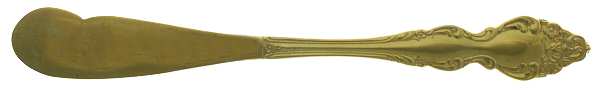 Golden Baroque Rose (Gold Electroplate) Flat Handle Butter Spreader
