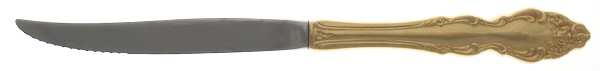 Golden Baroque Rose (Gold Electroplate) Individual Steak Knife Hollow Handle