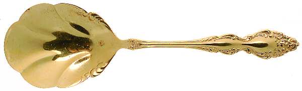 Golden Baroque Rose (Gold Electroplate) Solid Shell Casserole Spoon