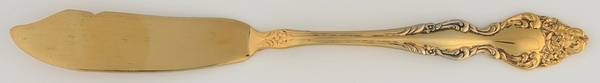 Golden Baroque Rose (Gold Electroplate) Flat Handle Master Butter Knife