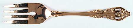 Golden Brahms (Gold Electroplate) Medium Solid Cold Meat Serving Fork