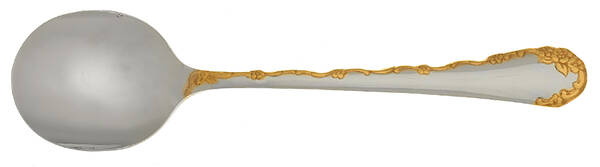 Golden Belle Rose (Stainless) Round Bowl Soup Spoon (Cream Soup) HC