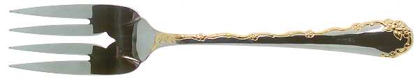 Golden Belle Rose (Stainless) Medium Solid Cold Meat Serving Fork