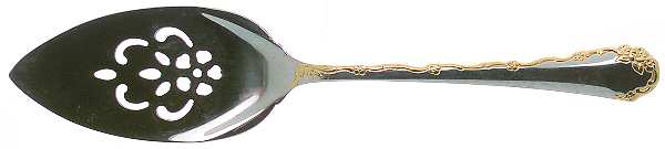 Golden Belle Rose (Stainless) Pierced All Stainless Pie Server
