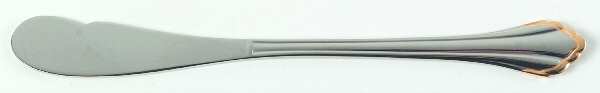 Golden Clarette (Stainless, Gold Accent) Flat Handle Butter Spreader