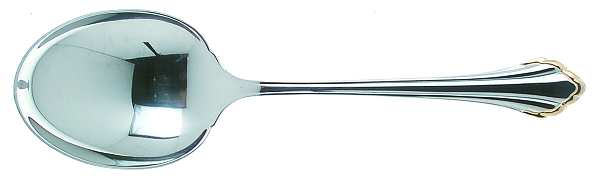 Golden Clarette (Stainless, Gold Accent) Solid Smooth Casserole Spoon
