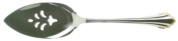 Golden Clarette (Stainless, Gold Accent) Pierced All Stainless Pie Server
