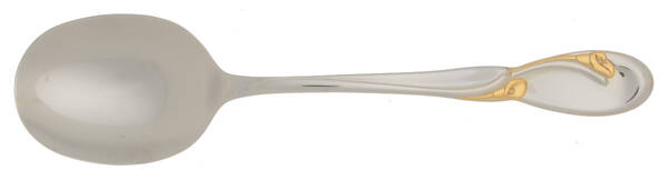 Golden Calla Lily (Stainless, Gold Accent) Round Bowl Soup Spoon (Cream Soup) HC