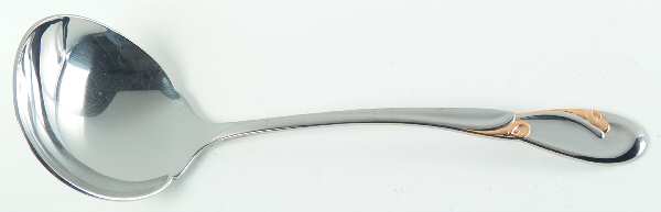 Golden Calla Lily (Stainless, Gold Accent) Solid Gravy Ladle