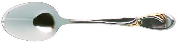 Golden Calla Lily (Stainless, Gold Accent) Place/Oval Soup Spoon