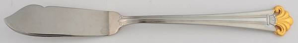 Golden Constantine (Stainless, Gold Accent) Flat Handle Master Butter Knife