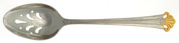 Golden Constantine (Stainless, Gold Accent) Pierced Tablespoon (Serving Spoon)