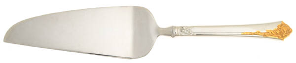 Golden Damask Rose (Stainless, Gold Accent Back-Fr) Pie and Cake Server with Stainless Blade HC