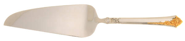 Golden Damask Rose (Stainless, Gold Accent Back-Fr) Pie and Cake Server, Solid Piece
