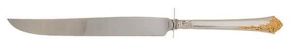 Golden Damask Rose (Stainless, Gold Accent Back-Fr) Carving Knife Small with Stainless Blade HC