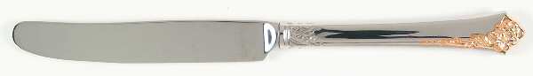 Golden Damask Rose (Stainless, Gold Accent Back-Fr) New French Hollow Knife