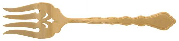 Golden Duet (Gold Electroplate) Medium Solid Cold Meat Serving Fork