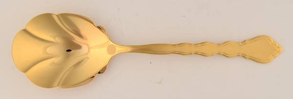 Golden Duet (Gold Electroplate) Solid Shell Casserole Spoon