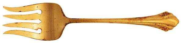 Golden Enchantment (Gold Electroplate, 1986) Medium Solid Cold Meat Serving Fork