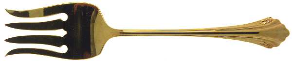 Golden Enchantment (Gold Electroplate, 1986) Medium Solid Cold Meat Serving Fork