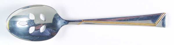 Golden Era (Stainless-Gold Accent) Pierced Tablespoon (Serving Spoon)